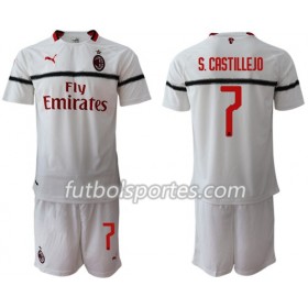 Camisetas AC Milan S.Castillejo 7 Niño Segunda Equipacion 2018/2019